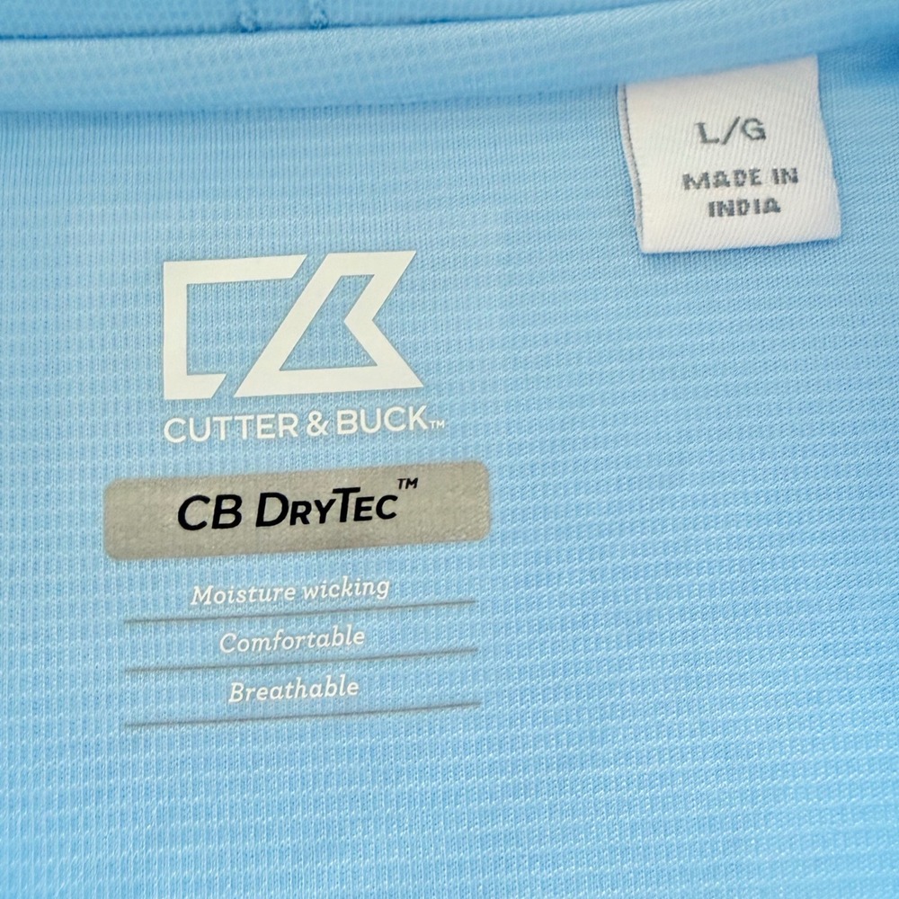 Cutter & Buck‎ Polo Shirt Mens Large Blue DryTec Short Sleeve Garland Chamber - Picture 5 of 9